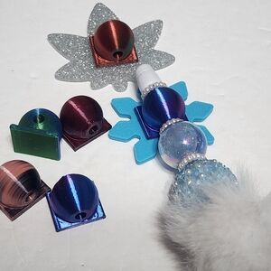 Bead attachment flatbacks glitterbacks resin acrylics 16mm‎ Beadable Items 4pc